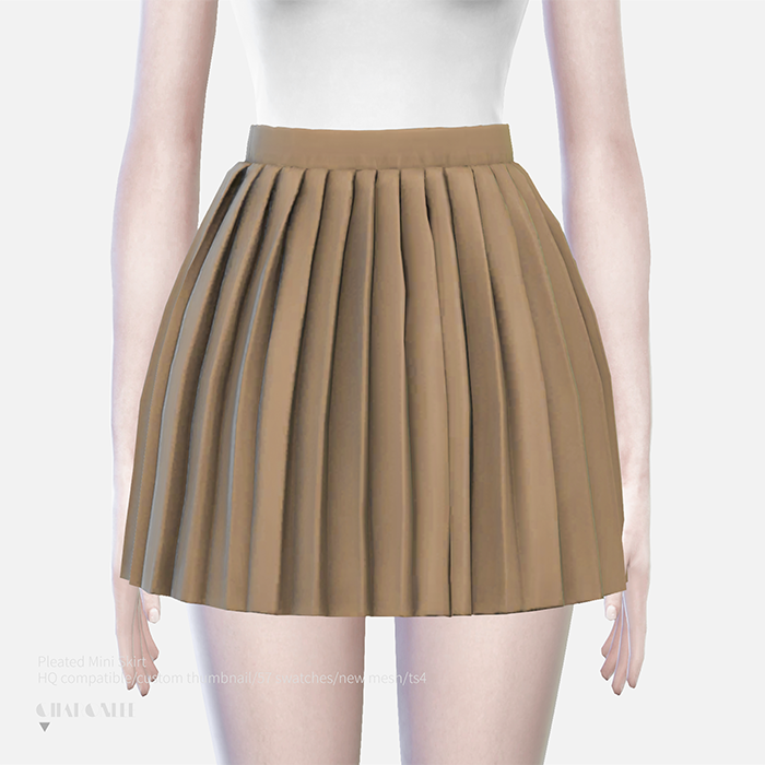 Юбка - Pleated Mini Skirt для Симс 4. Скачать мод