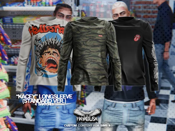 "KACEY" Longsleeve (Standard Version) для Симс 4. Скачать мод