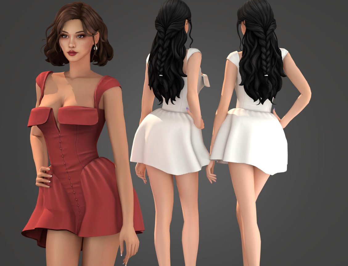 KAELIN SET DRESS by ModCo для Симс 4. Скачать мод