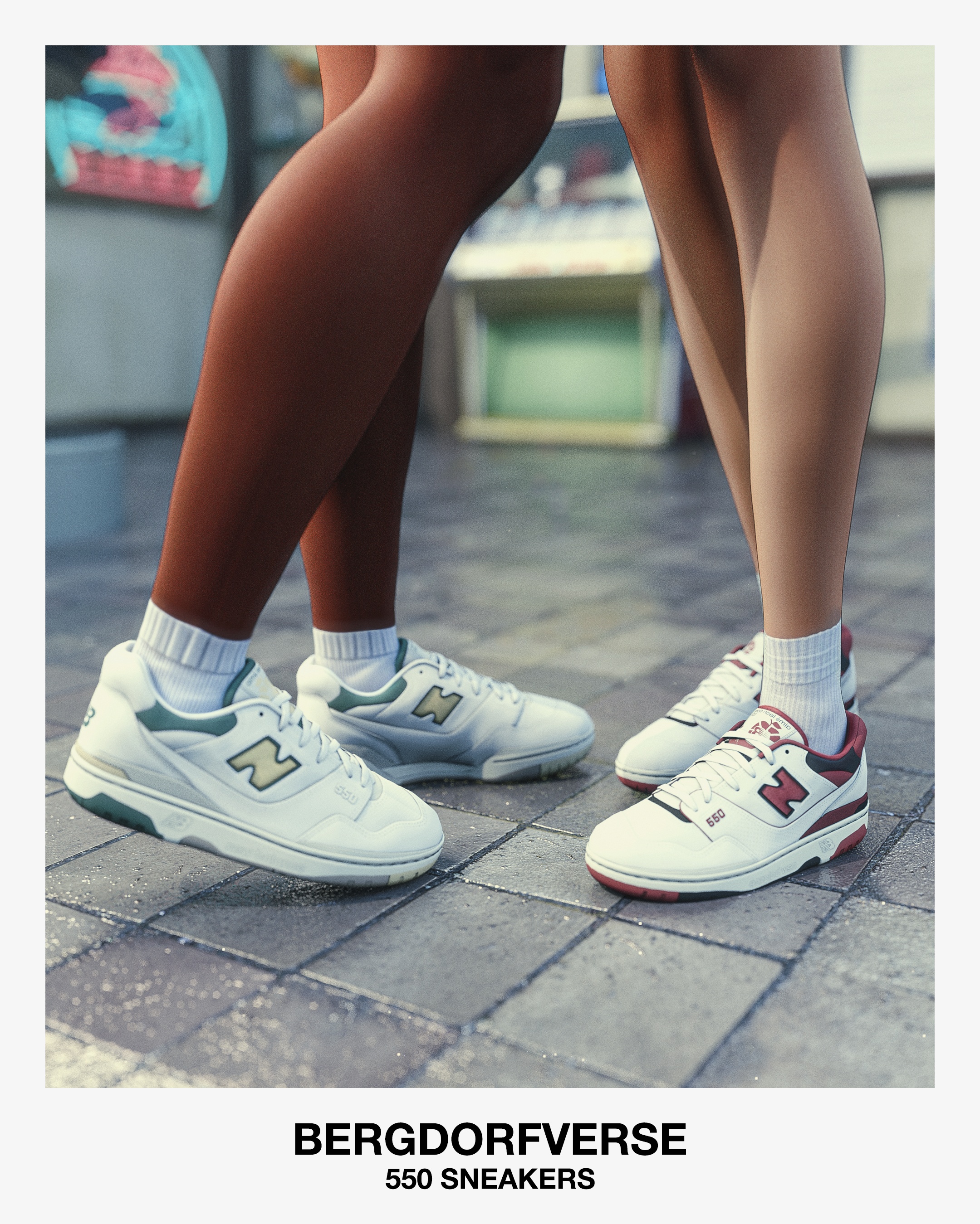 Кеды - New Balance 550 Sneakers для Симс 4. Скачать мод