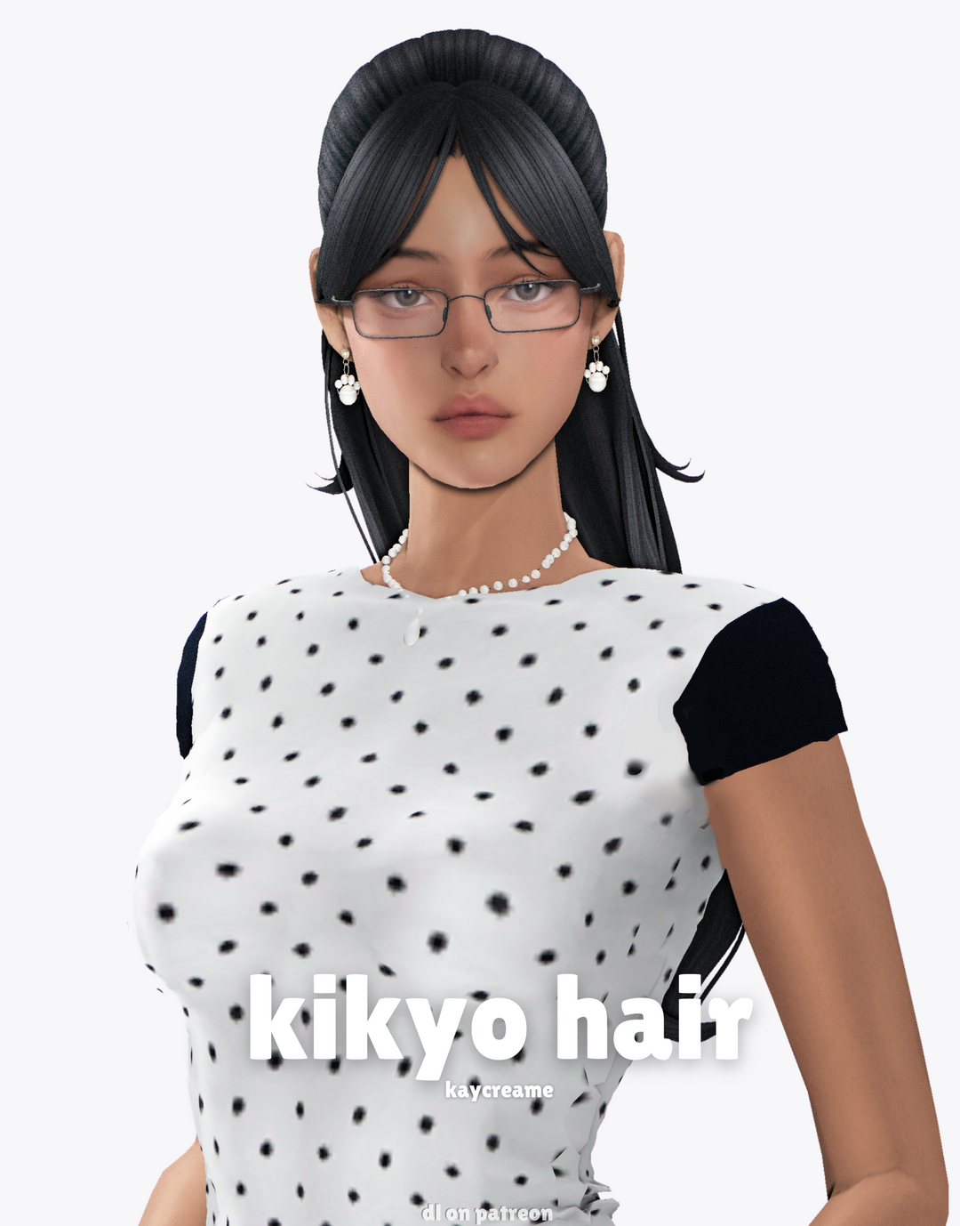 kikyo hair для Симс 4. Скачать мод