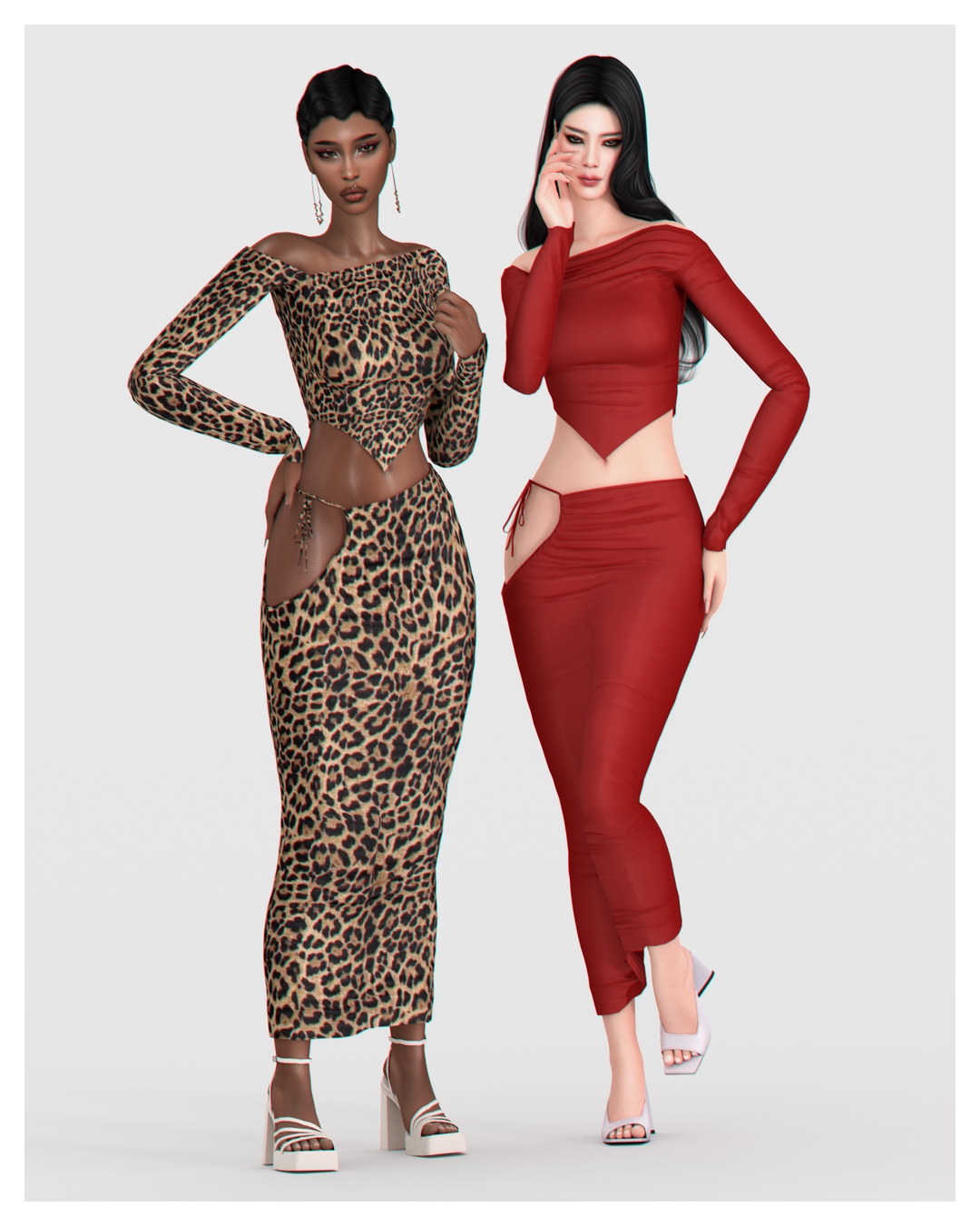 Кофточка и юбка - Maliah Set для Симс 4. Скачать мод