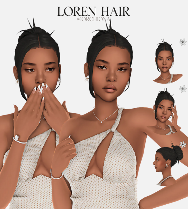 LOREN HAIR by orchiona ♡ I o n a для Симс 4. Скачать мод