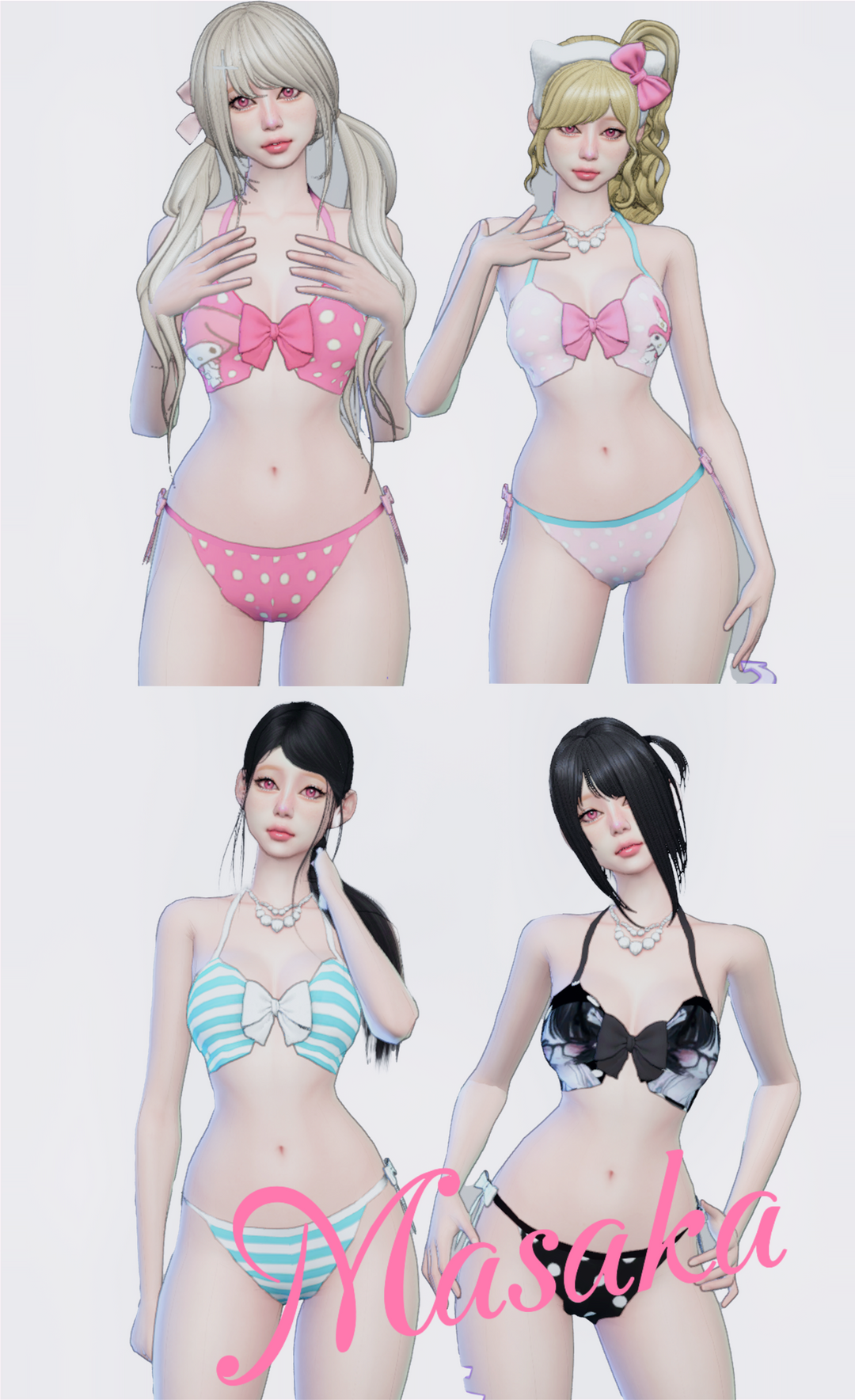 Masaka summer swimsuits для Симс 4. Скачать мод