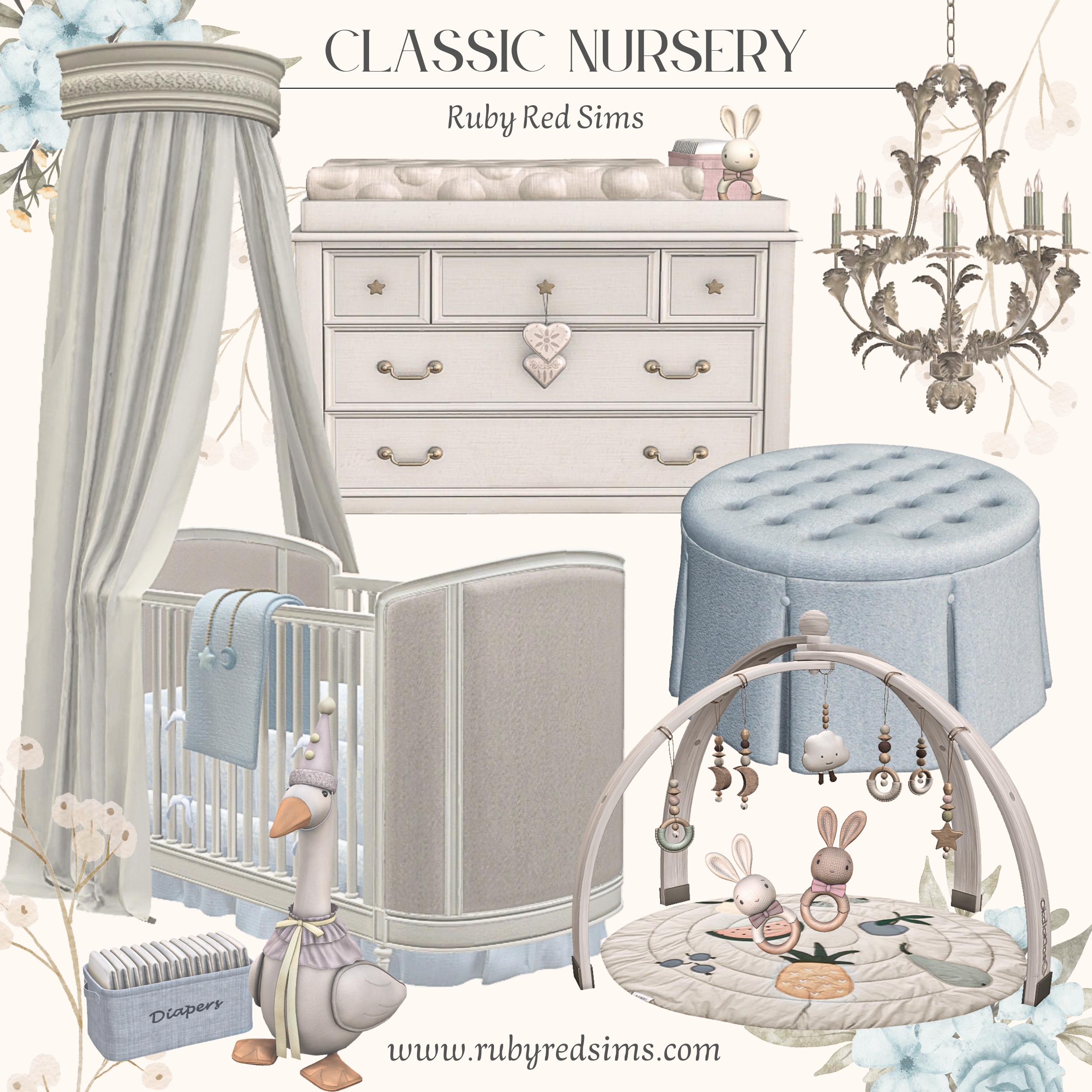 🐰Мебель в детскую - Classic Nursery для Симс 4. Скачать мод