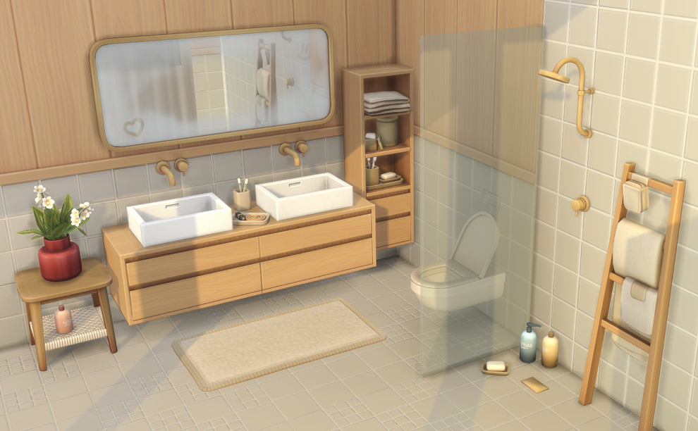 Мебель в ванную комнату - STEFAN bathroom для Симс 4. Скачать мод