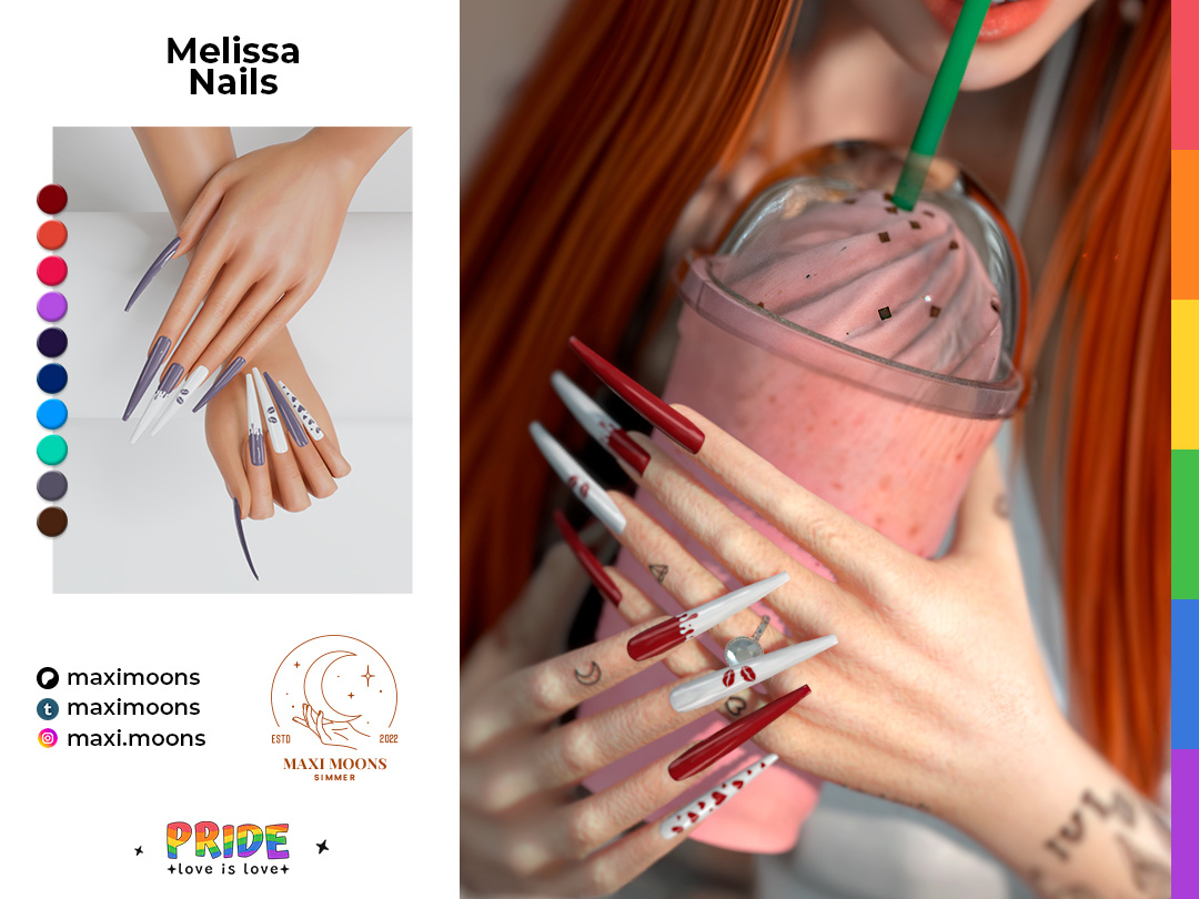 Melissa Nails для Симс 4. Скачать мод