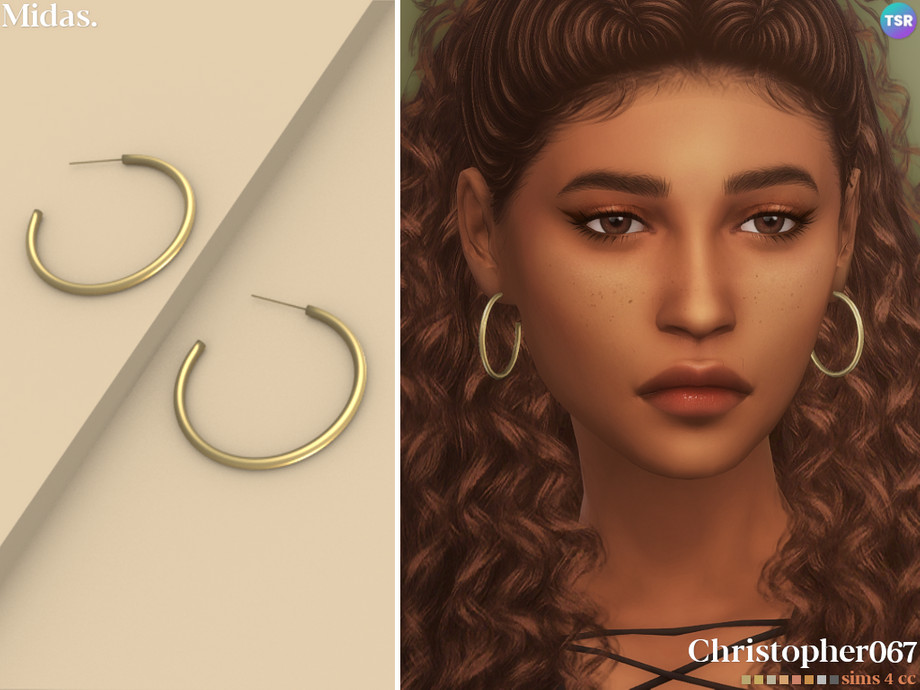Midas Earrings для Симс 4. Скачать мод