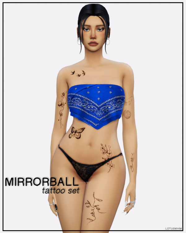 Mirrorball Tattoo Set для Симс 4. Скачать мод