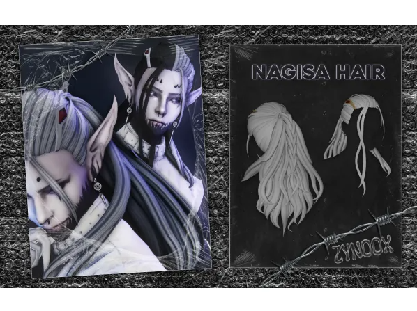 Nagisa Hair by zynoox для Симс 4. Скачать мод