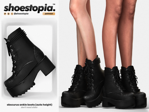 Obscurus Ankle Boots by shoestopia для Симс 4. Скачать мод