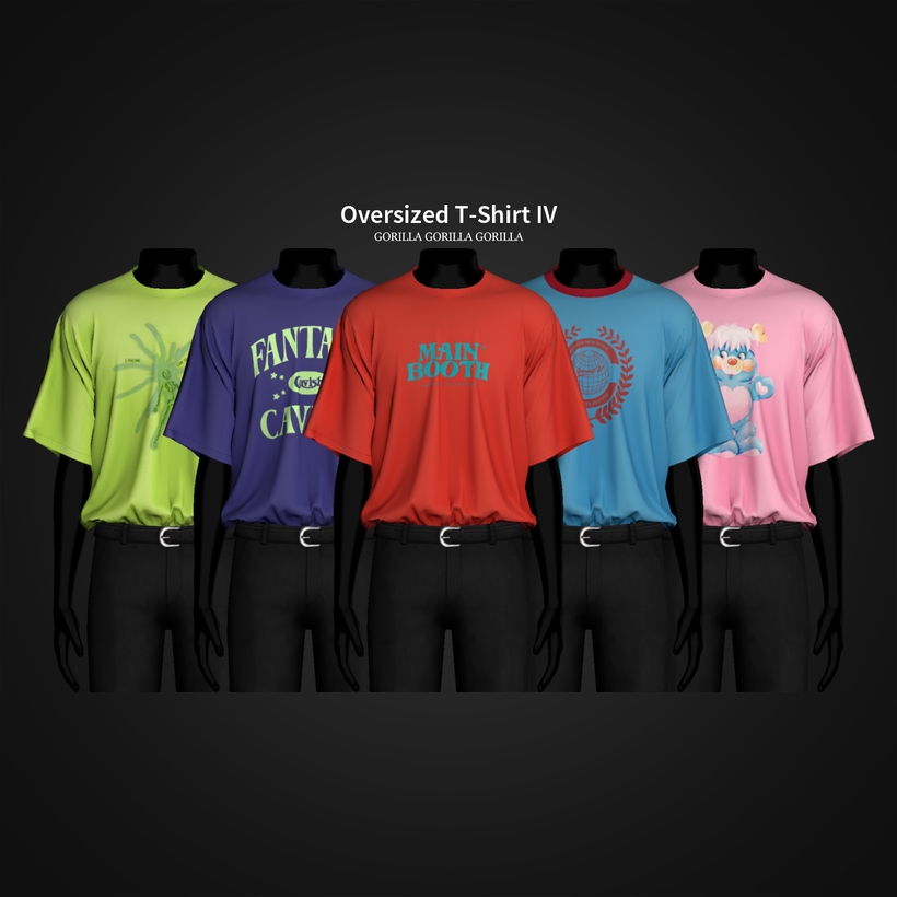 Oversized T-Shirt IV by Gorilla для Симс 4. Скачать мод