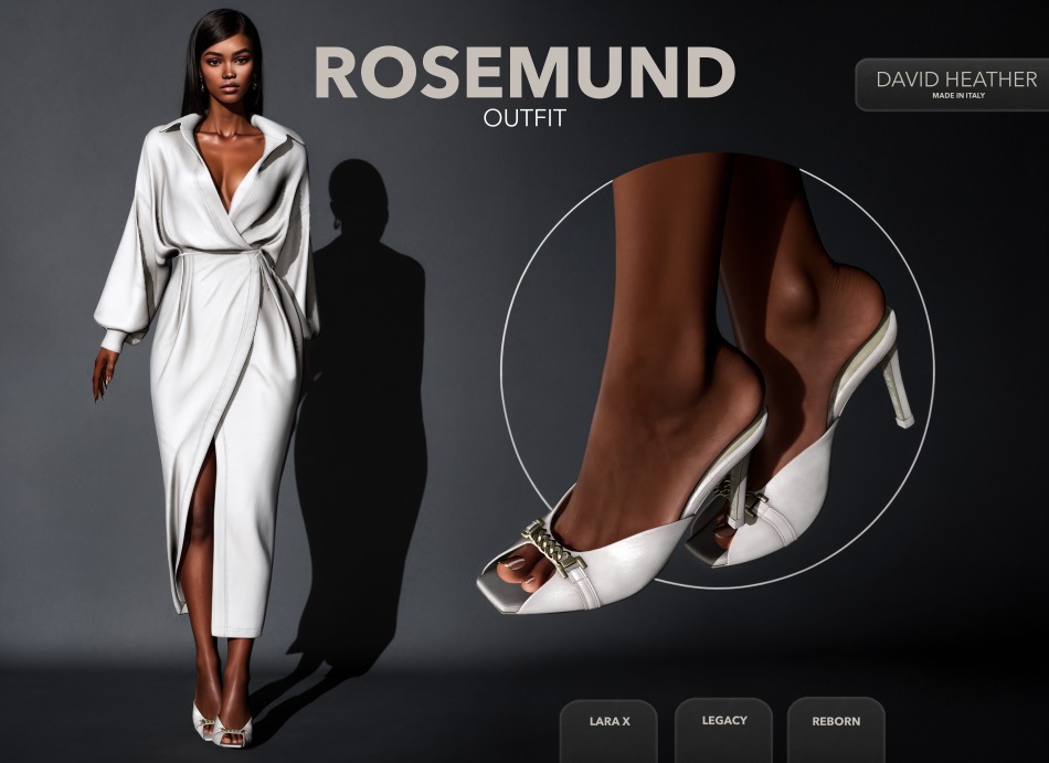 Платье и туфли - Rosemund Outfit для Симс 4. Скачать мод