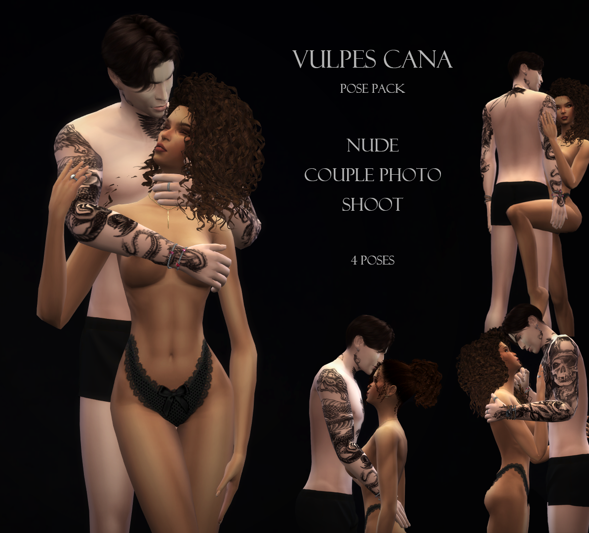 Pose Pack: Nude Couple Photo Shoot для Симс 4. Скачать мод