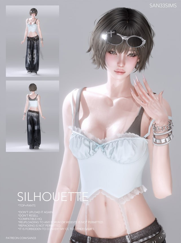 SAN𝟛𝟛 -  Silhouette для Симс 4. Скачать мод