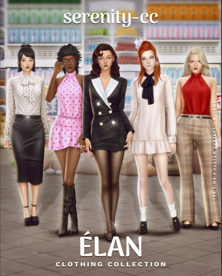 Serenity - The Élan Collection для Симс 4. Скачать мод