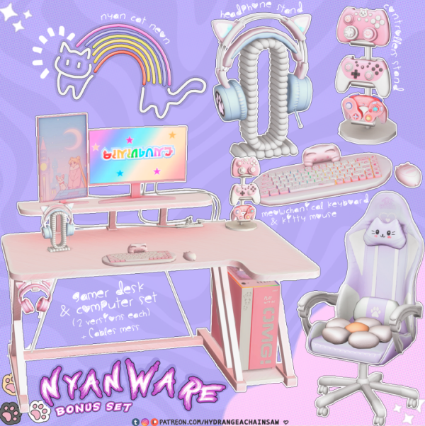 Сет для кабинета "NyanWare" для Симс 4 для Симс 4. Скачать мод