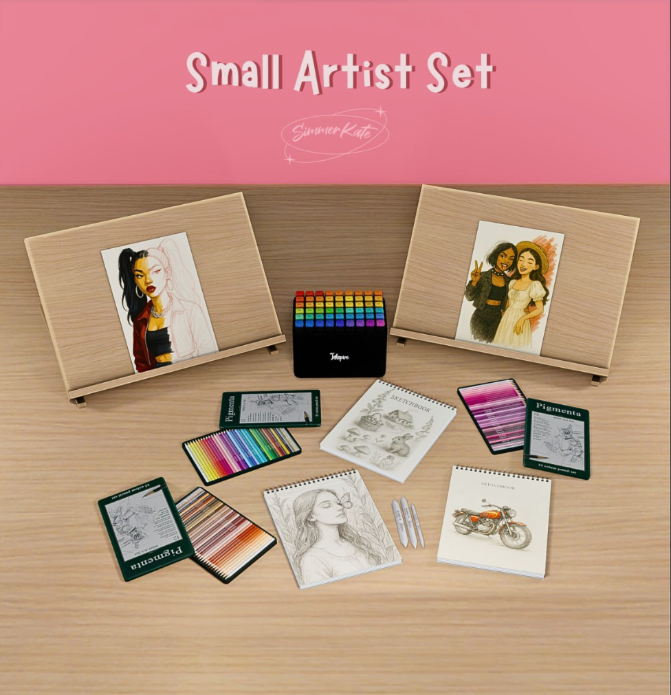 🎨SimmerKate - Small Artist Set для Симс 4. Скачать мод