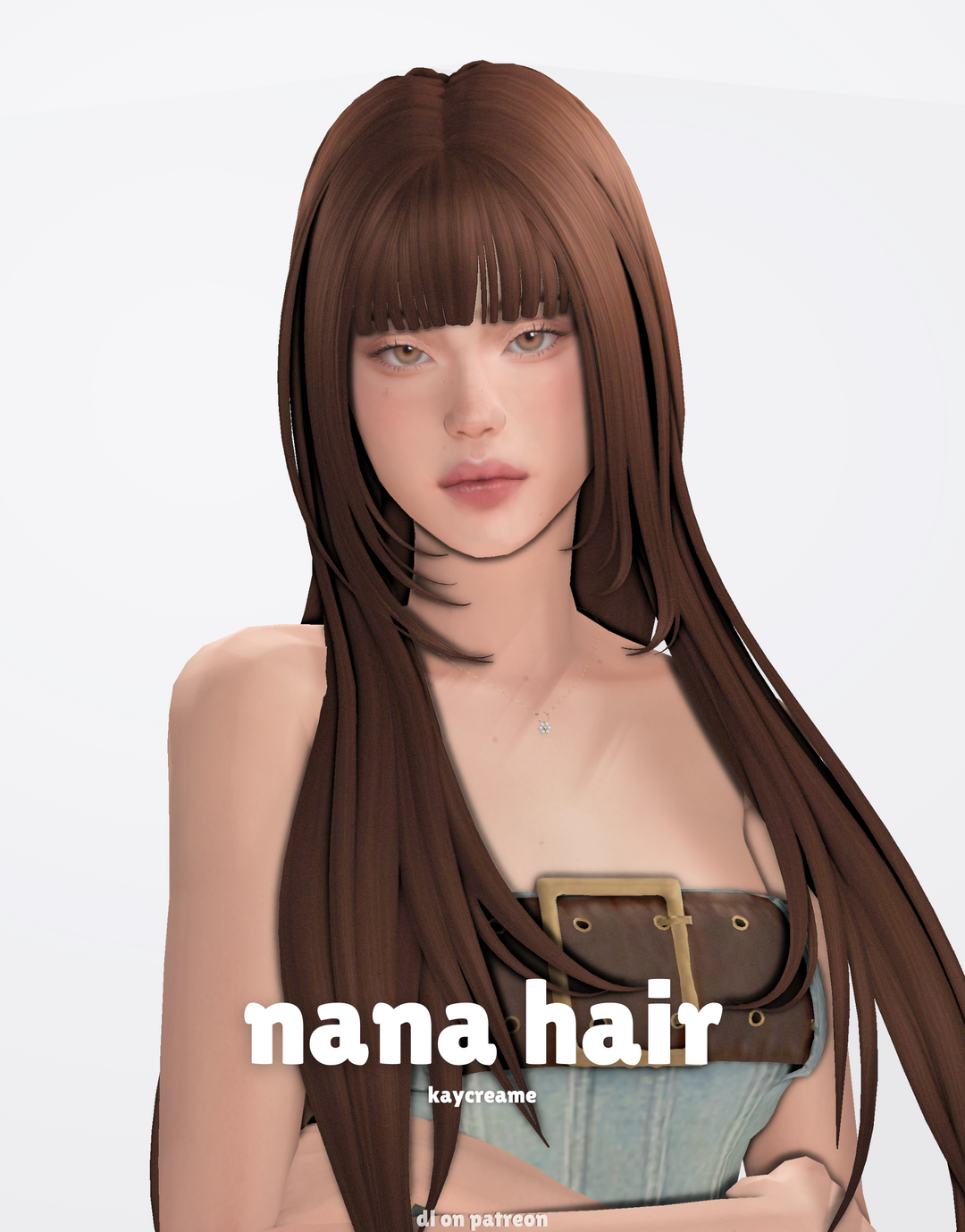 Sims 4 CC Hair  - Nana Hair - kaycreame для Симс 4. Скачать мод