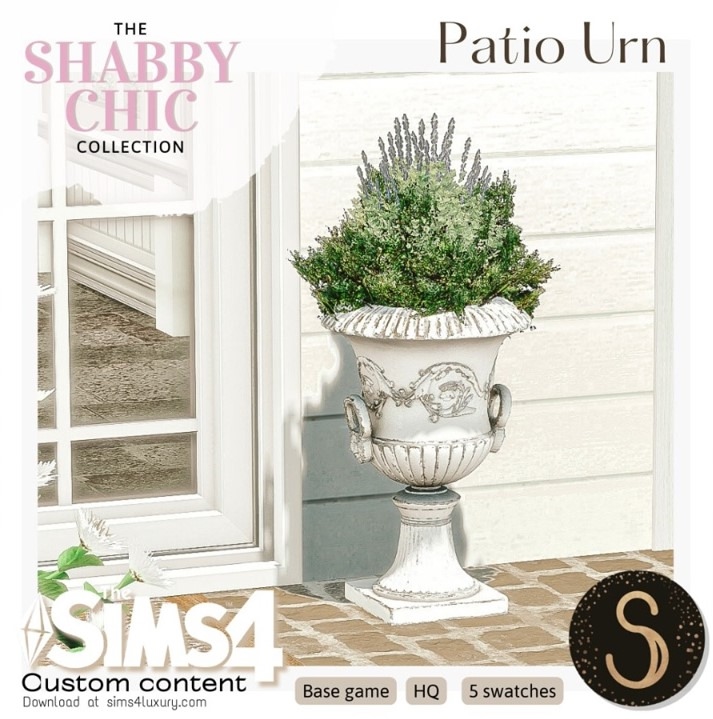 Sims4Luxury - Shabby Chic - Patio Urn для Симс 4. Скачать мод