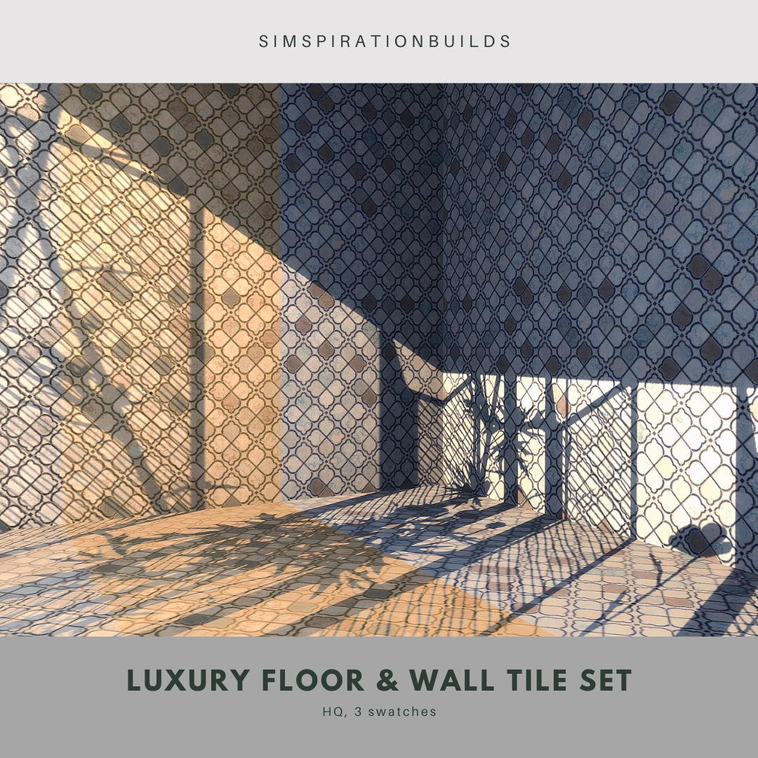 Simspirationbuilds - Luxury Floor &amp; Wall Tile Set для Симс 4. Скачать мод