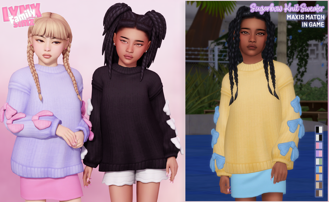 Свитер - Sugarbow Knit Sweater (Child) для Симс 4. Скачать мод