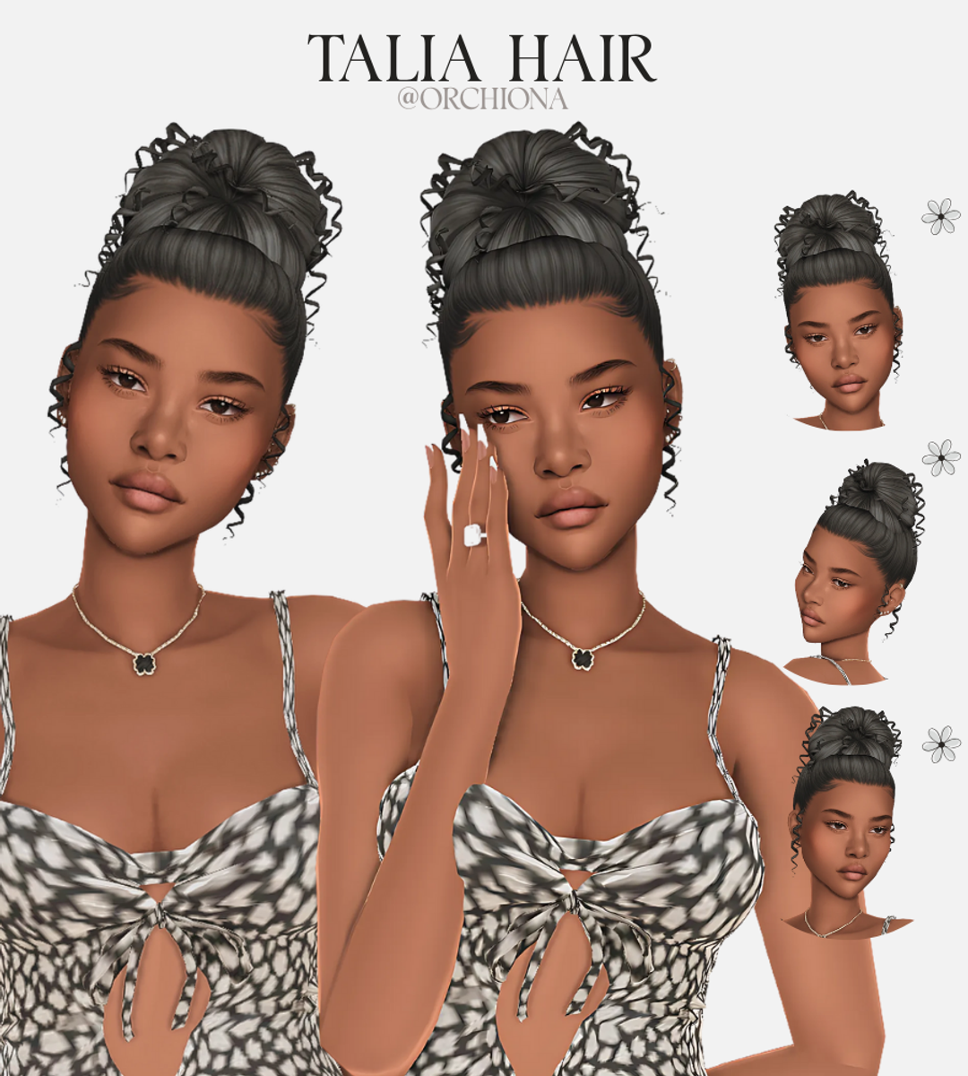 TALIA HAIR  by orchiona ♡ I o n a для Симс 4. Скачать мод