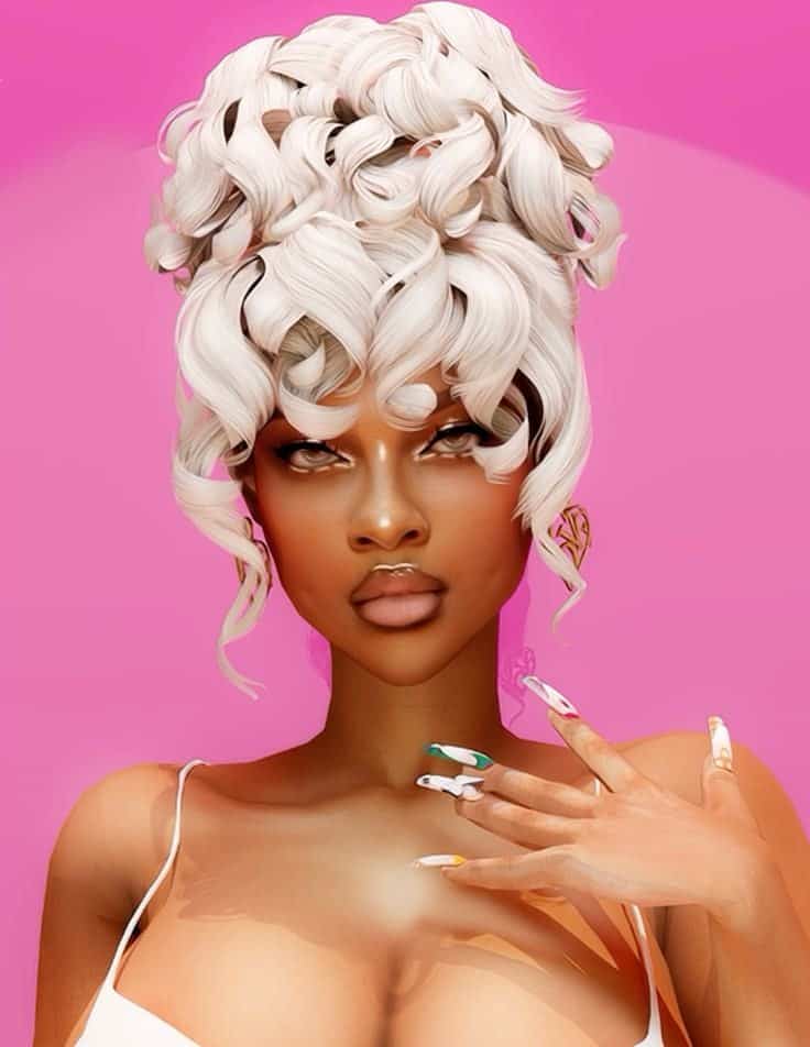 WINGS - ER0620 Frizzled Updo hair для Симс 4. Скачать мод