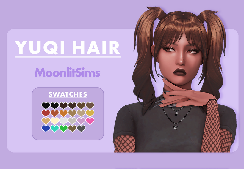 Yuqi Hair для Симс 4. Скачать мод