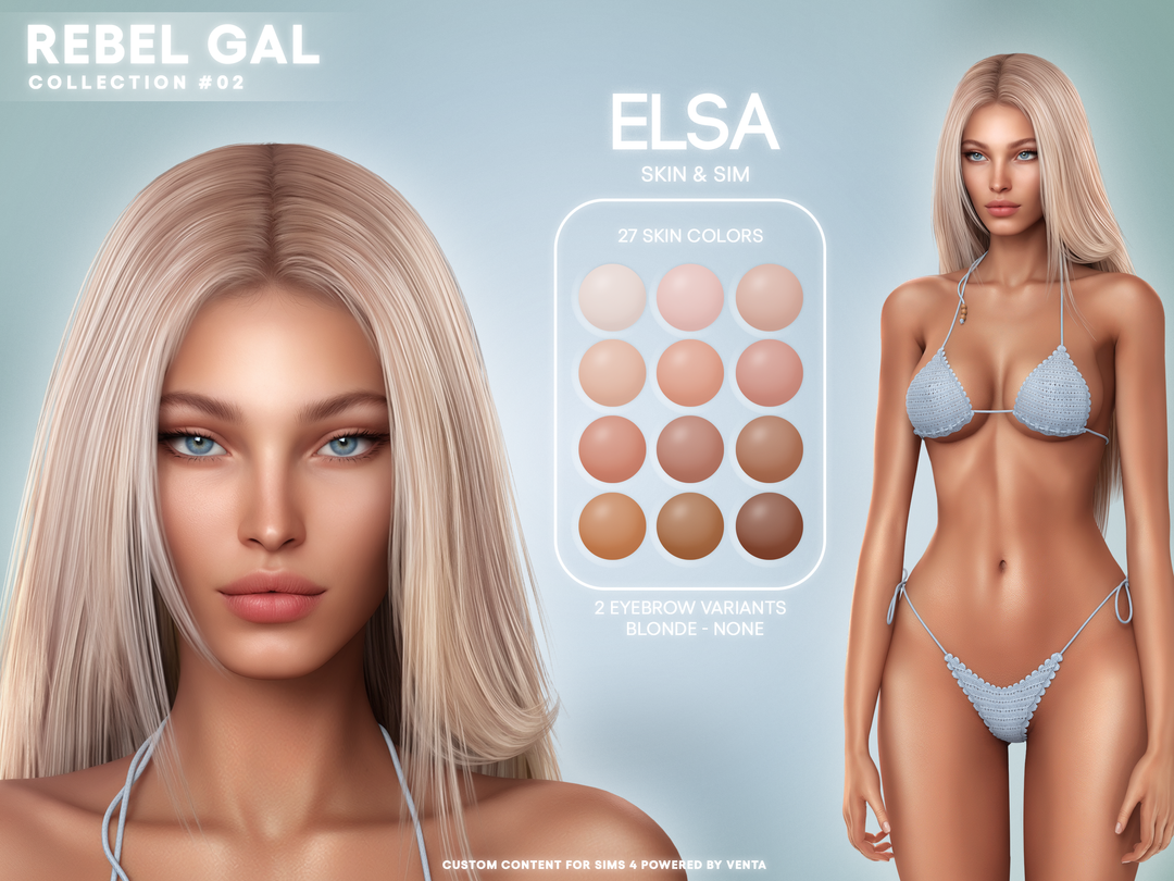 ✿ Женский скинтон - Elsa Skin для Симс 4. Скачать мод