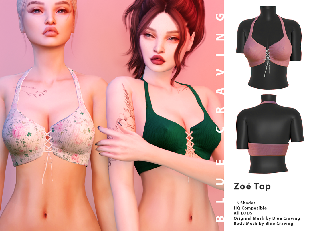 Zoé Top для Симс 4. Скачать мод