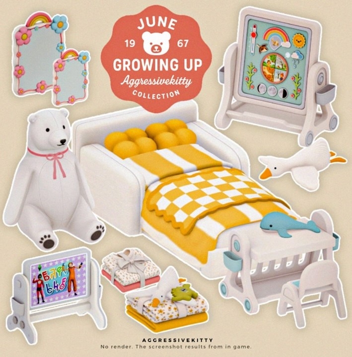 Aggressive Kitty - Growing Up Collection для Симс 4. Скачать мод