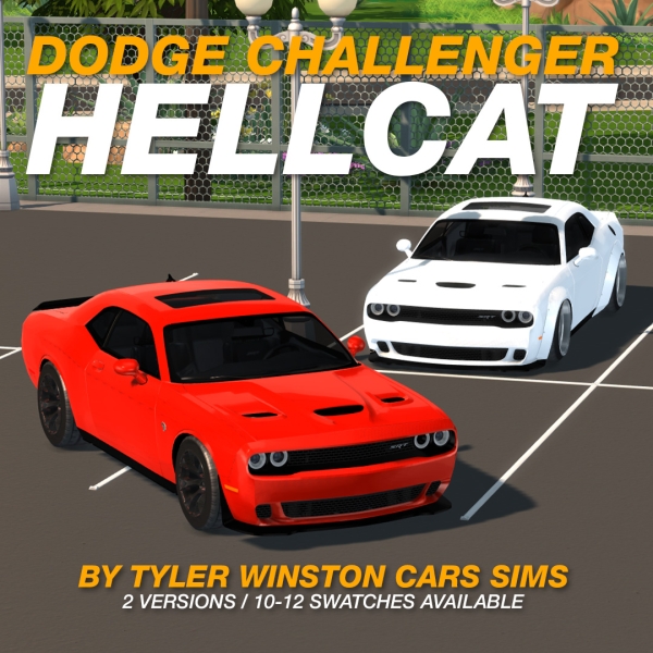 Автомобиль Dodge Challenger Hellcat для Симс 4. Скачать мод