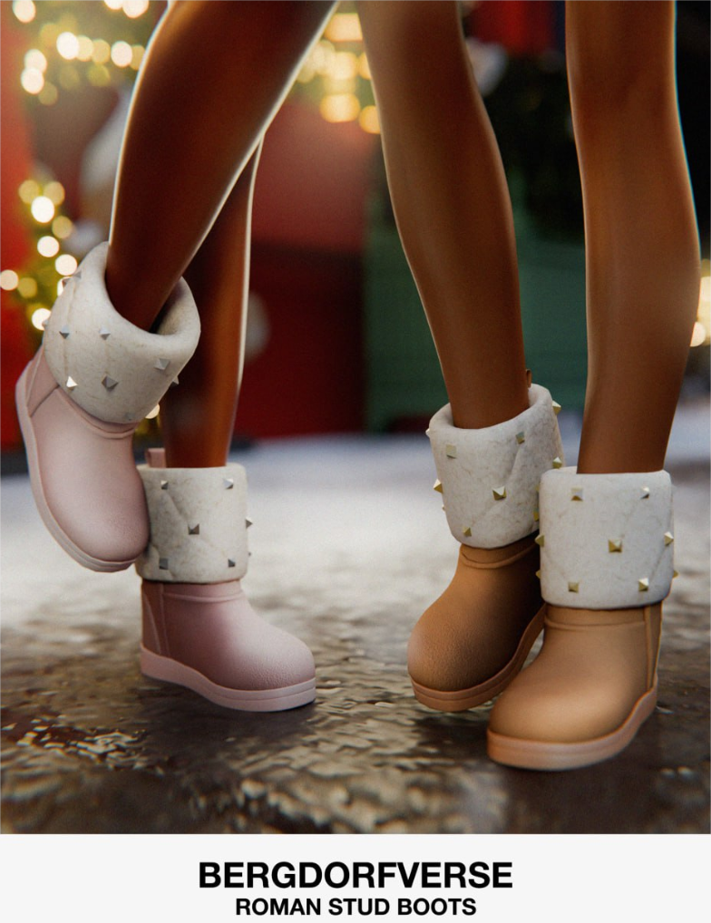 Bergdorf - Valentino Roman Stud Boots для Симс 4. Скачать мод