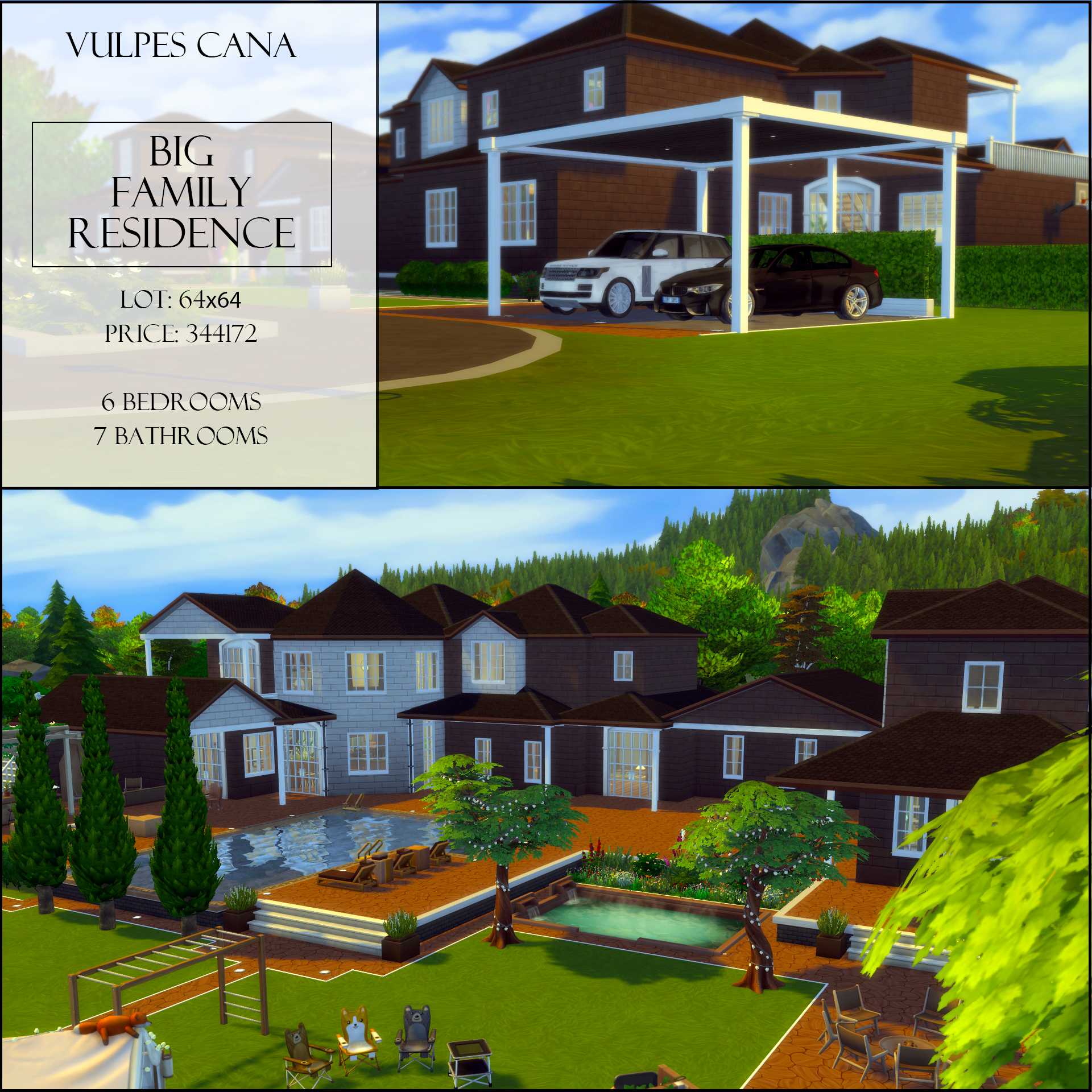 Big Family Residence для Симс 4. Скачать мод