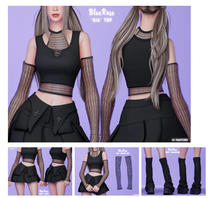bluerose - sims - Сет Gia для Симс 4. Скачать мод