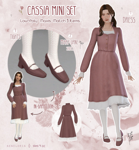CASSIA MINI SET ♡ 𝒜𝑒𝑛𝑒𝑙𝑜𝑟𝑖𝑎 для Симс 4. Скачать мод