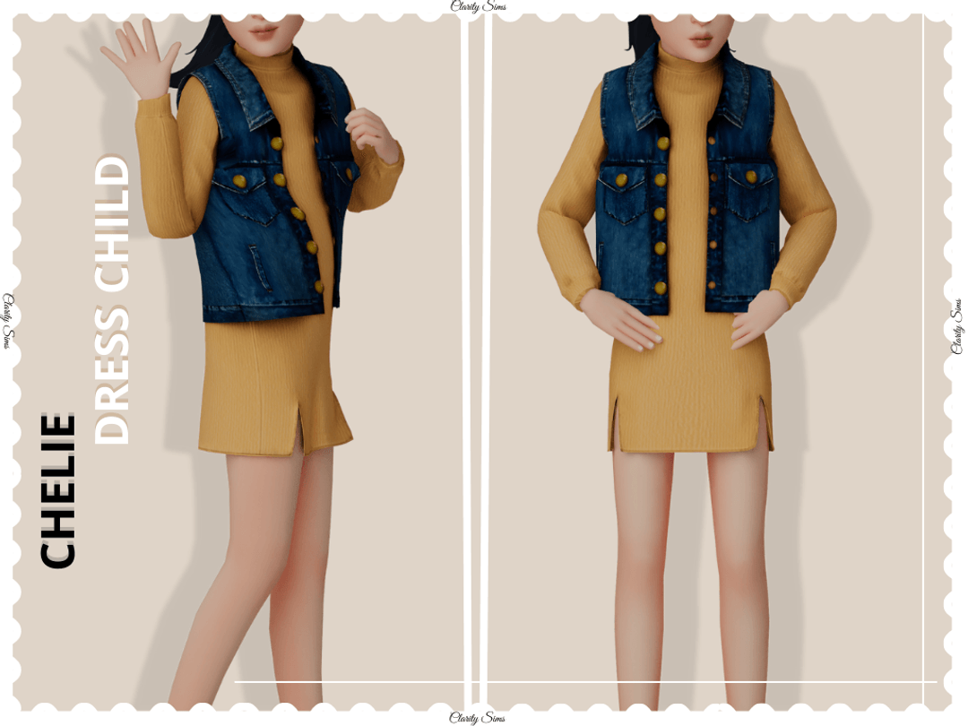 Chelie Dress Child для Симс 4. Скачать мод
