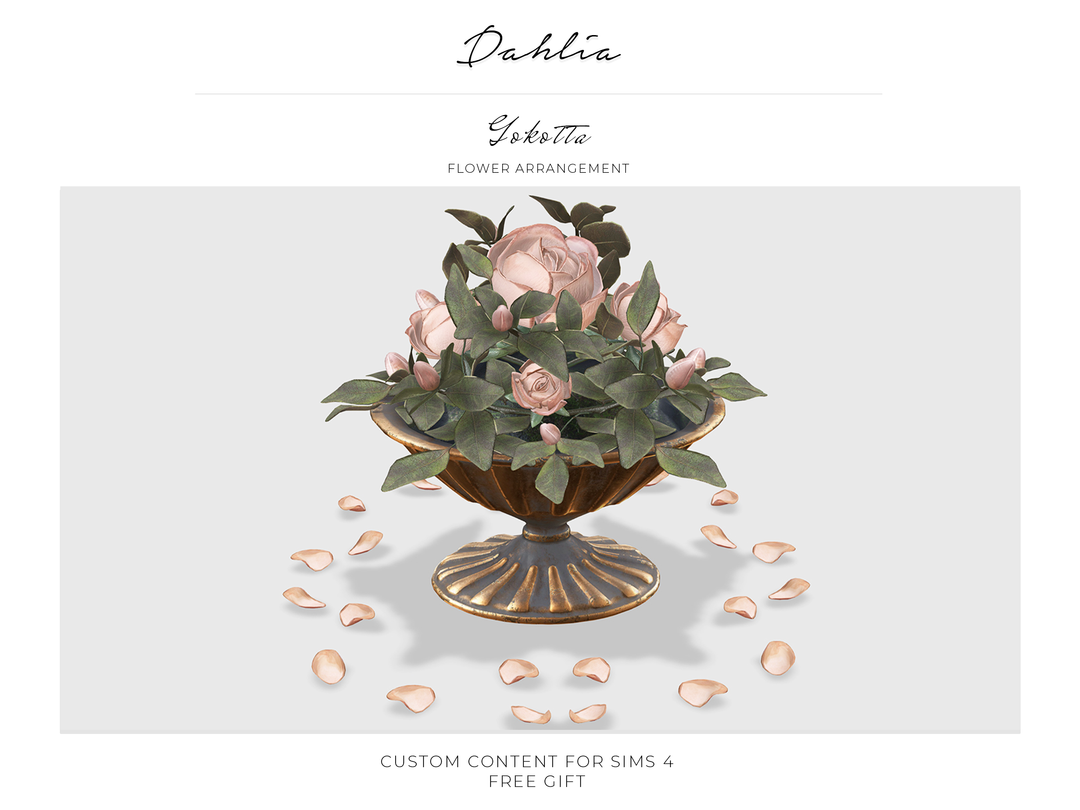 Цветы - Gokotta Flower Arrangement для Симс 4. Скачать мод