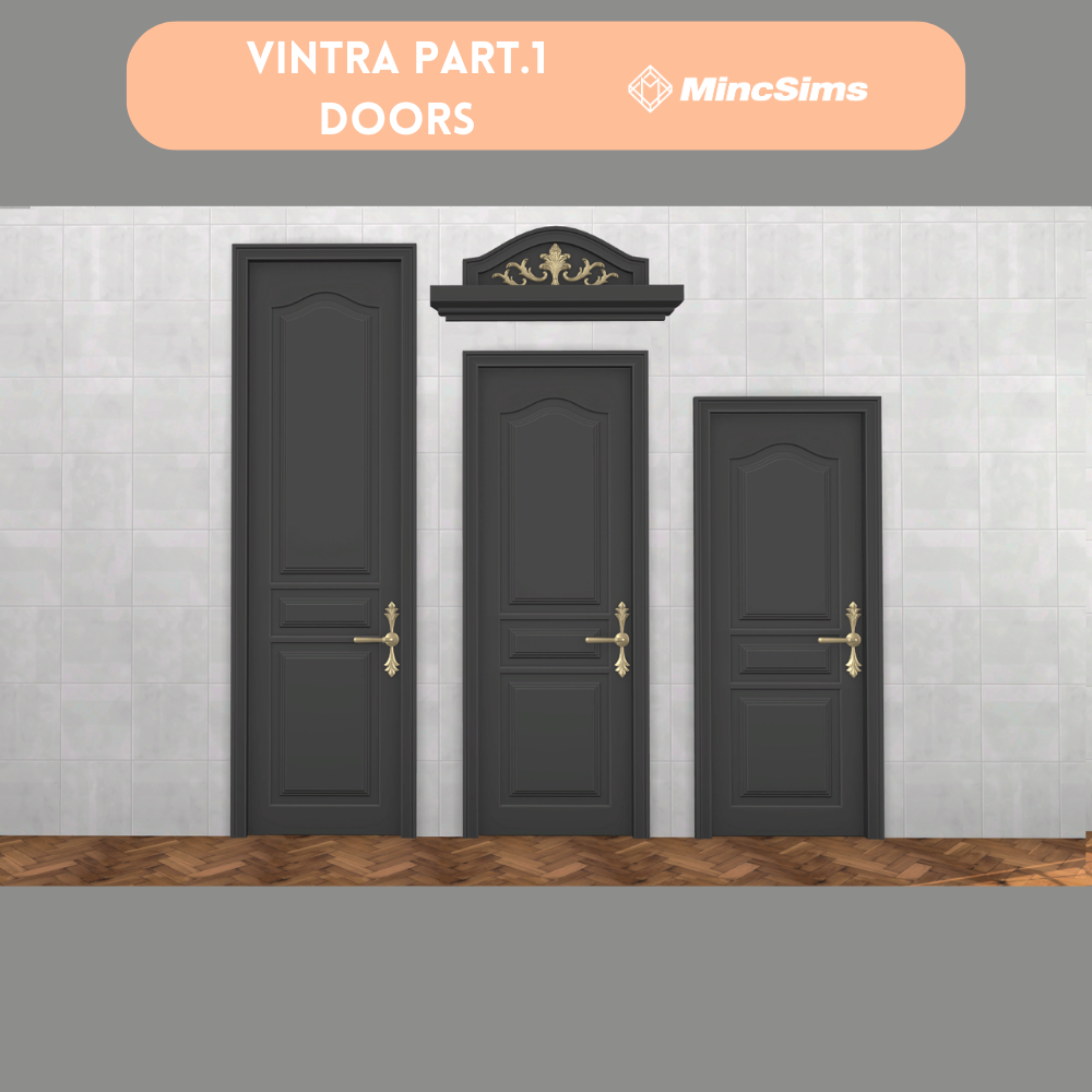 Двери Vintra Part.1 - Single Doors - mincsims для Симс 4. Скачать мод