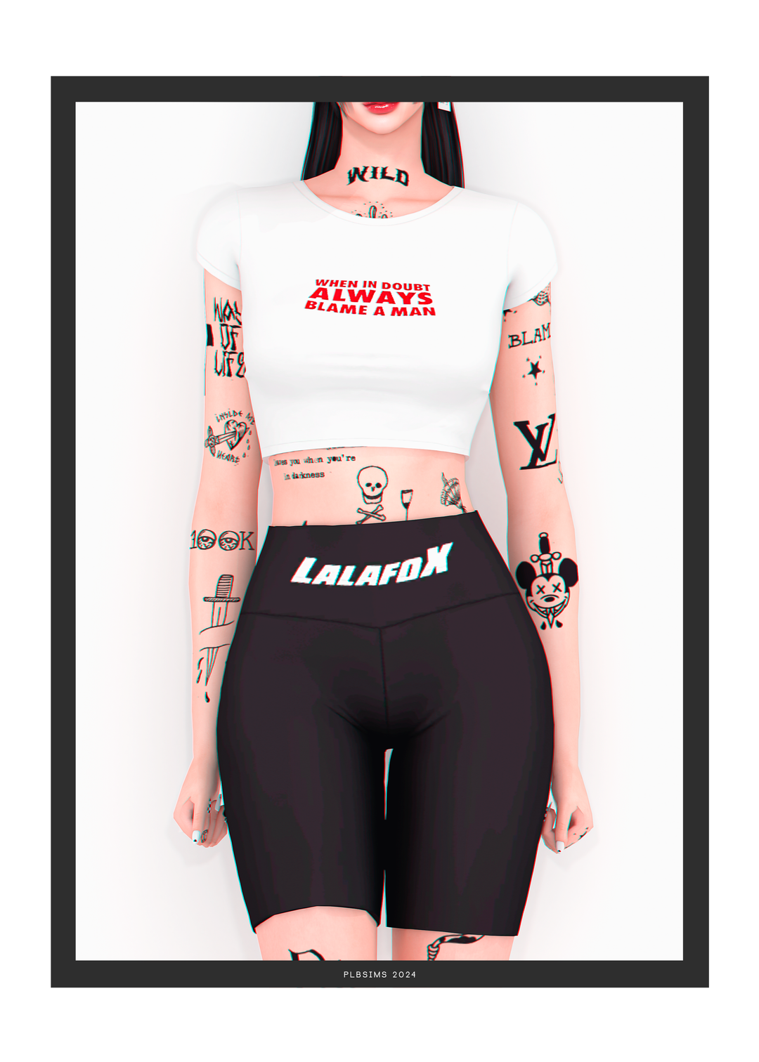 Футболка и шорты - Lost T-Shirt & Legging Shorts для Симс 4. Скачать мод
