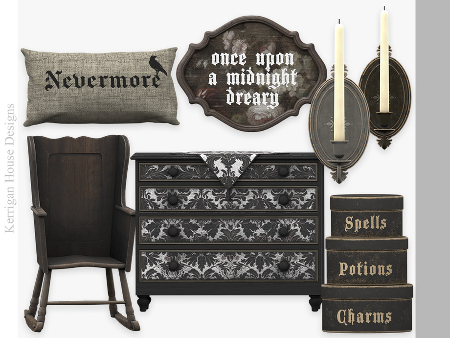 ♥♥ Nevermore Set -  kerriganhouse ♥♥ для Симс 4. Скачать мод