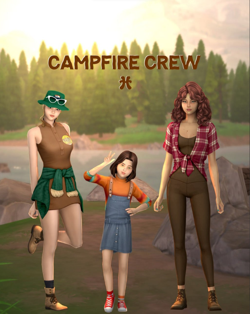 ⛺Huien - Camping Crew для Симс 4. Скачать мод