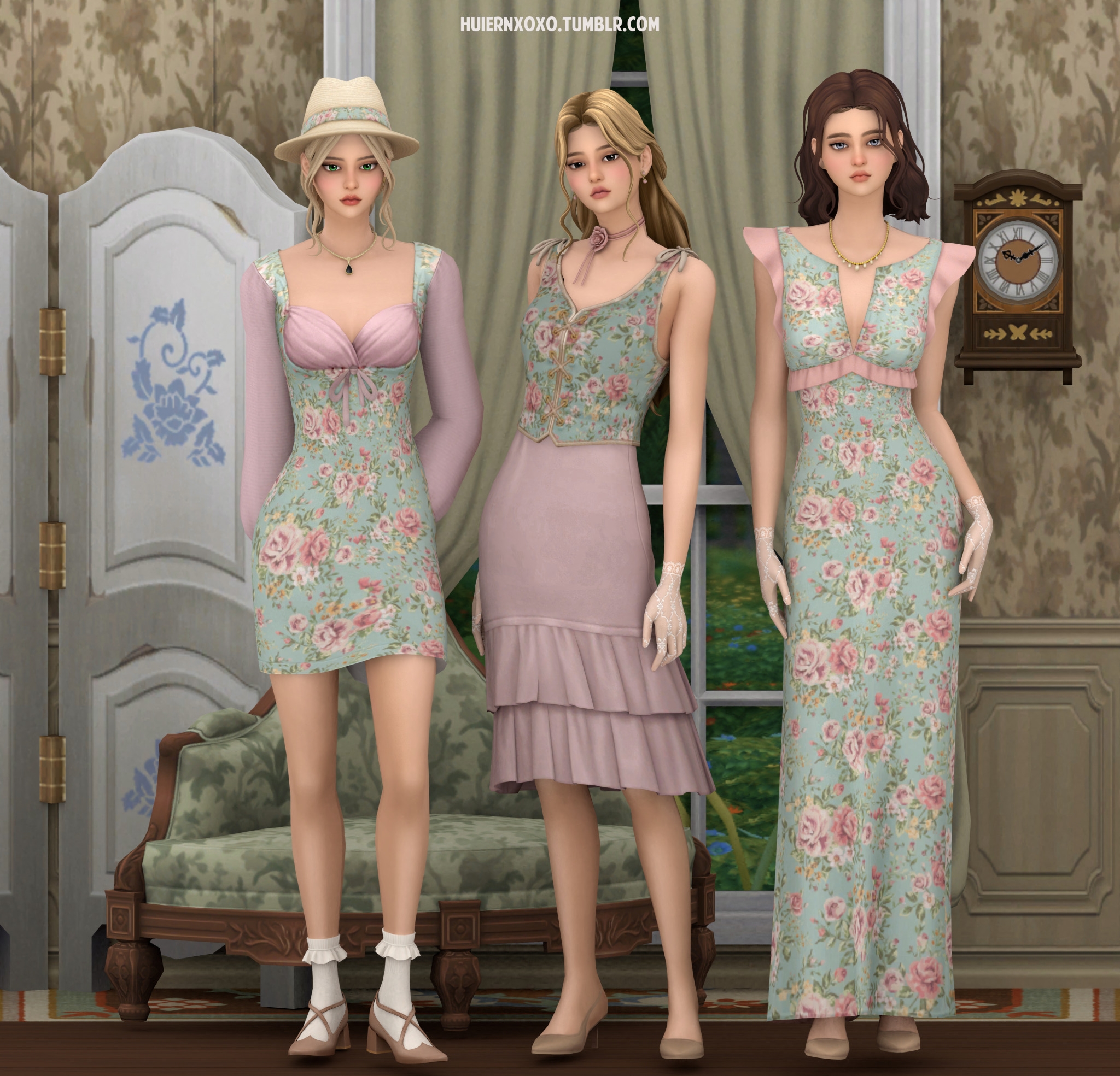 Huien - Girl's Vintage Collab для Симс 4. Скачать мод
