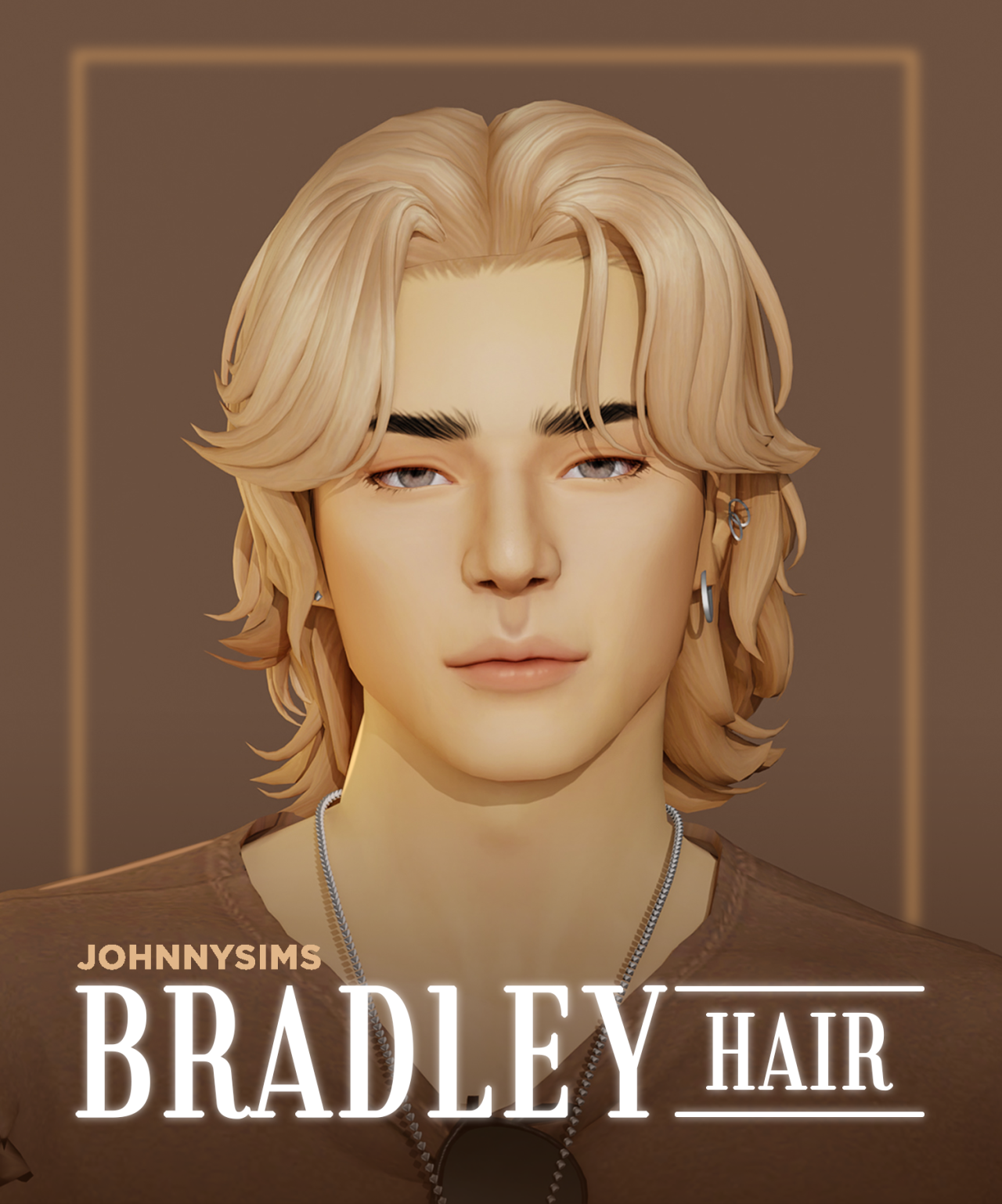 Johnny Sims - Bradley Hair для Симс 4. Скачать мод