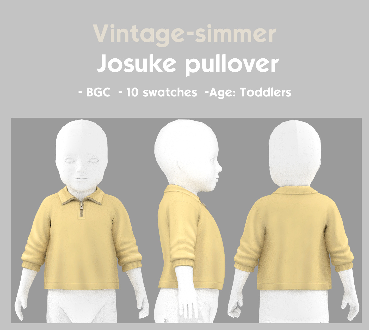 💛Josuke Pullover (toddler) для Симс 4. Скачать мод