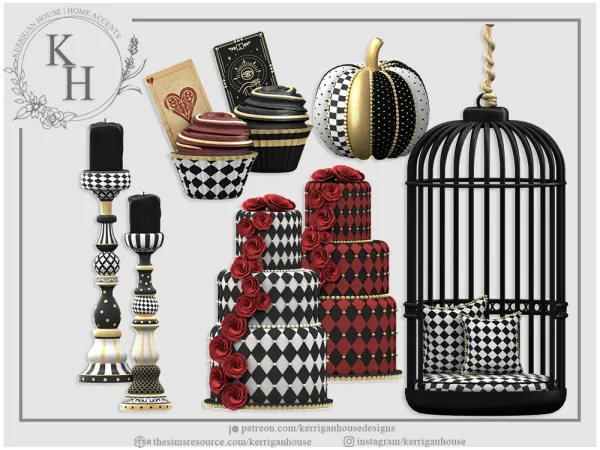 Kerrigan House Designs - Harlequin Set для Симс 4. Скачать мод