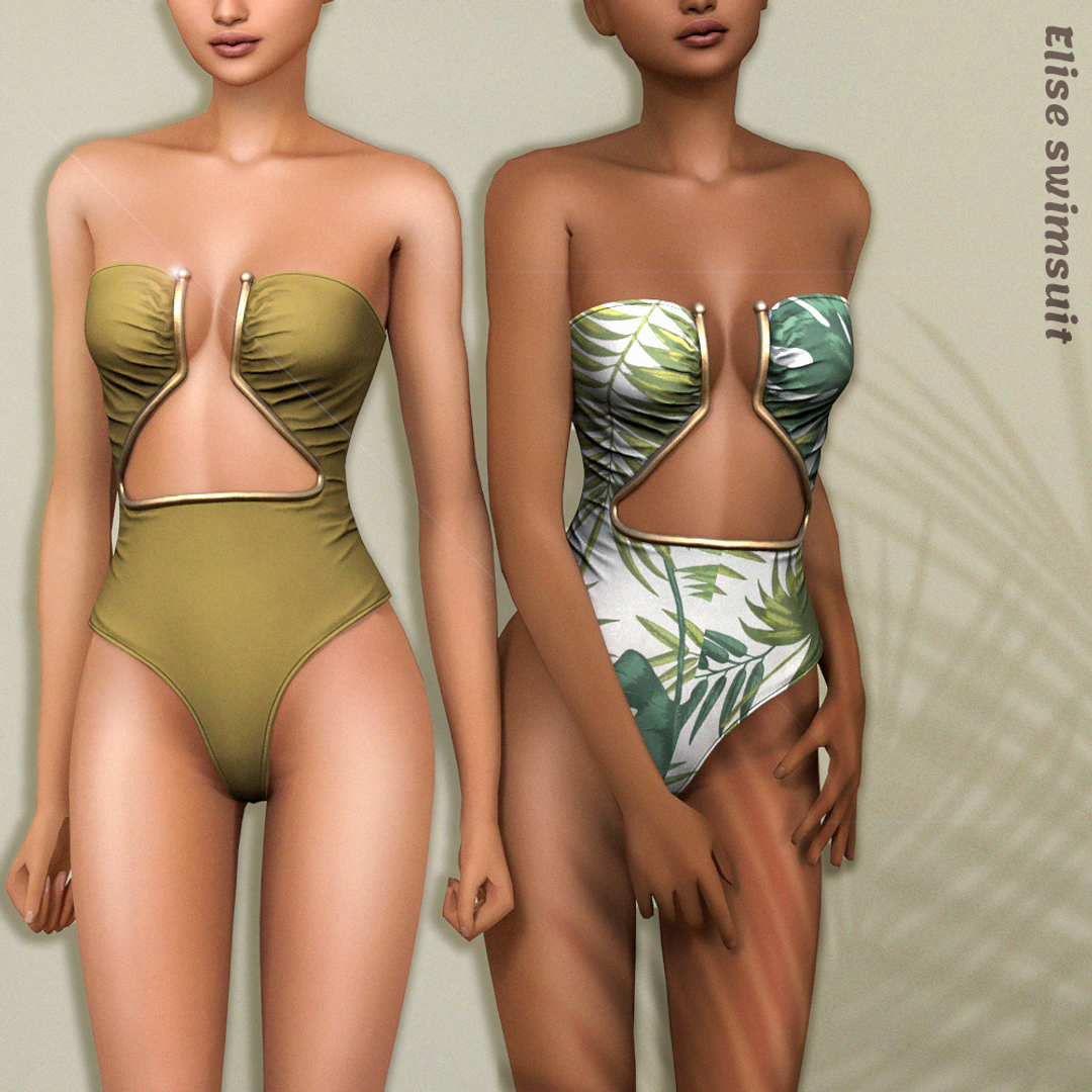 Купальник - Elise swimsuit🌿 для Симс 4. Скачать мод