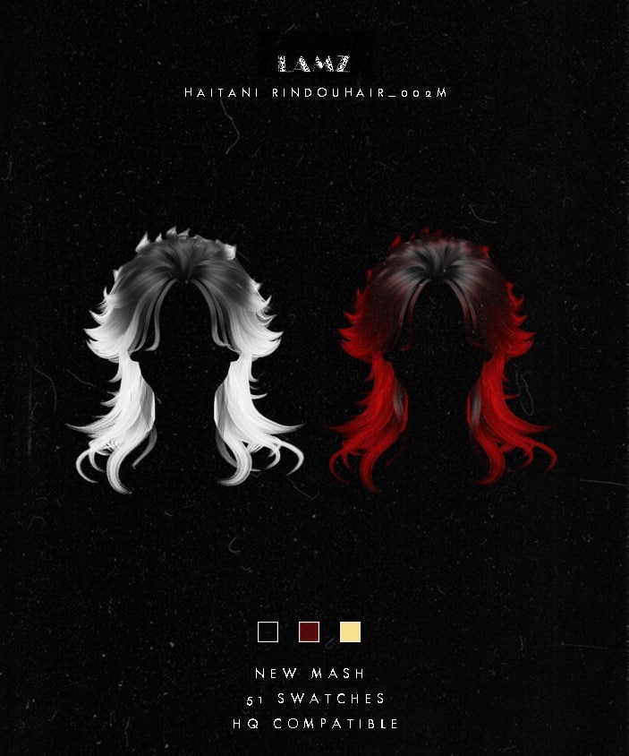 Lamz - Haitani Rindou Hair_002M для Симс 4. Скачать мод