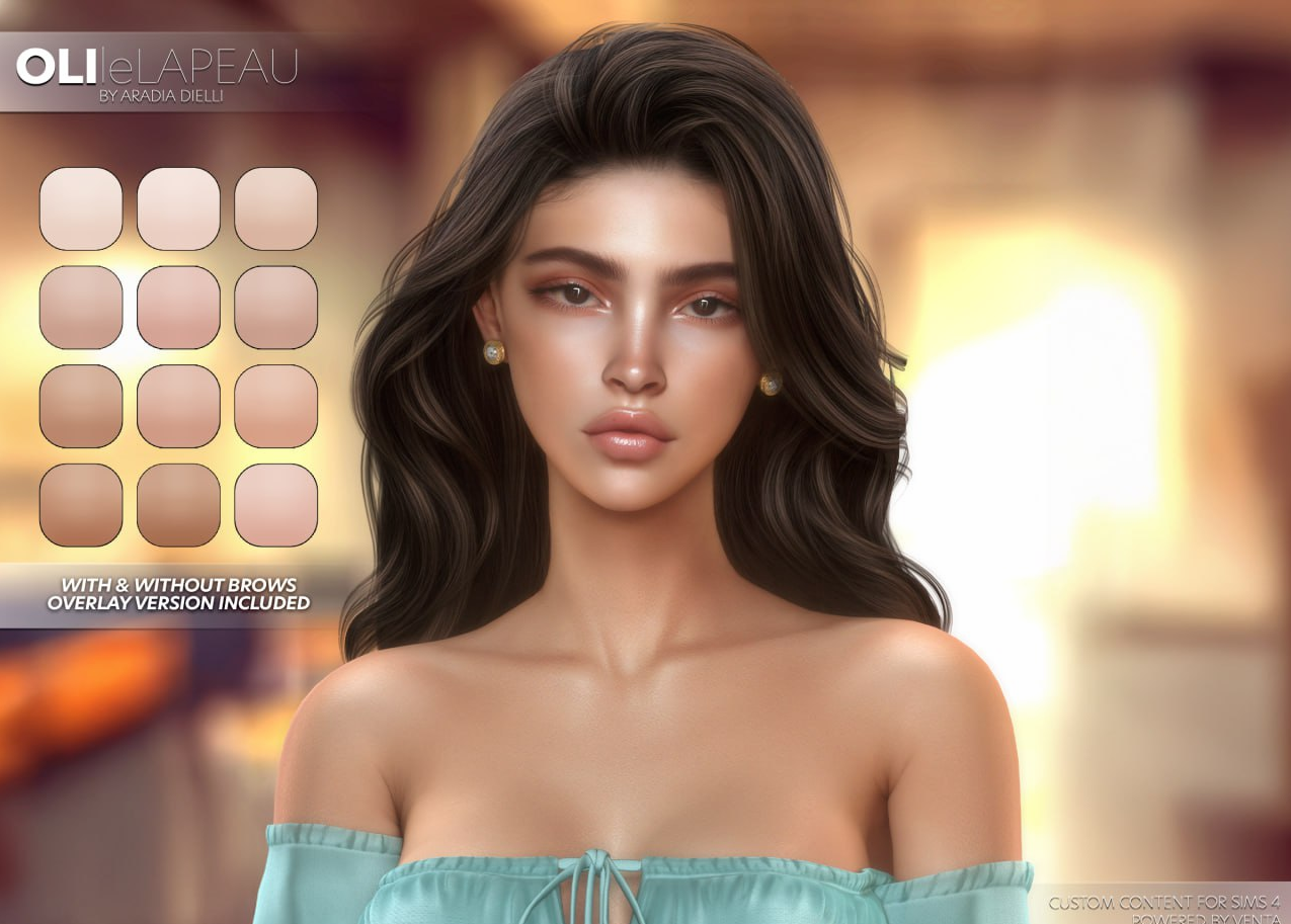 leLAPEAU - Oli Skin & Overlay для Симс 4. Скачать мод
